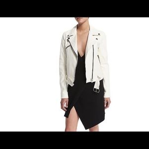 Kendall and Kylie white leather jacket
